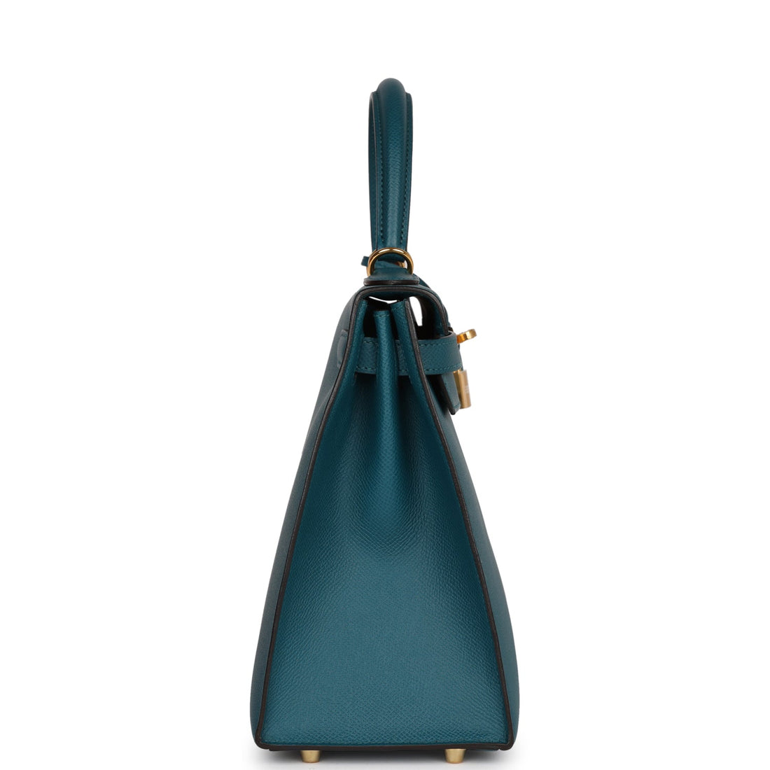Hermes Kelly Sellier 28 Vert Bosphore Leather Gold Hardware