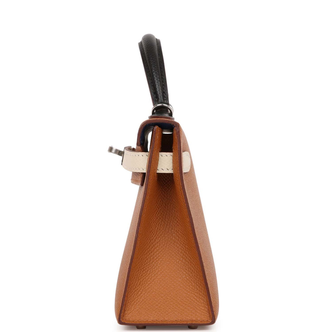 Hermes Kelly Sellier 20 Tri-color Gold, Black and Nata Leather Palladium Hardware