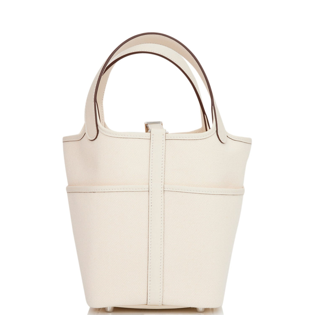 Hermes Picotin Cargo 18 Nata Leather and Toile Canvas Palladium Hardware