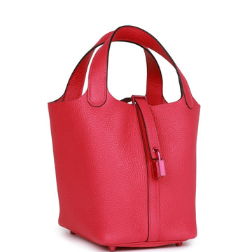 Hermes Monochrome Picotin 18 Rose Mexico Leather Pink Hardware