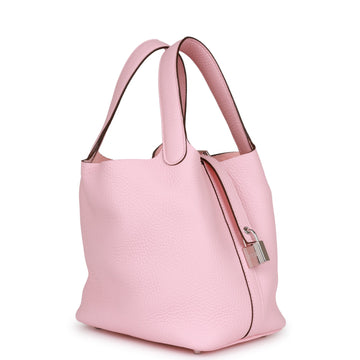 Hermes Picotin Lock 18 Rose Sakura Leather Palladium Hardware