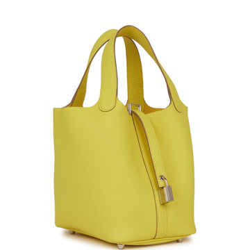 Hermes Picotin Lock 18 Lime Leather Palladium Hardware
