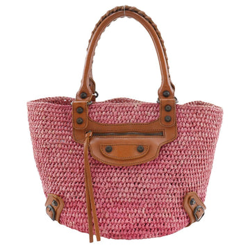Balenciaga Straw Basket Tote Bag