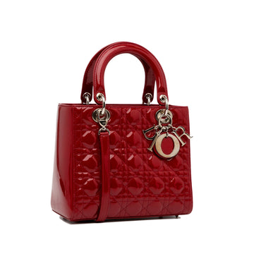 Dior Lady Dior Medium Red Cannage Quilted  Leather