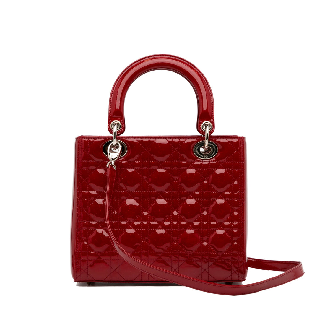 Dior Lady Dior Medium Red Cannage Quilted  Leather