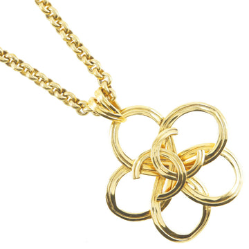 Chanel Coco no mark Flower Necklace Gold Plated