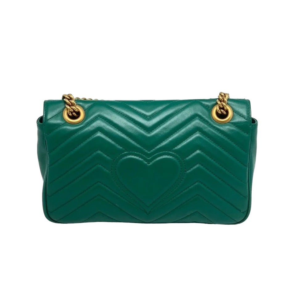 Gucci Small GG Marmont CalBNkin Matelasse Emerald Green GHW