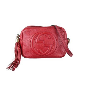 Gucci Soho Disco Bag Small CalBNkin Red GHW