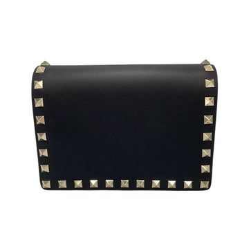 Valentino Clutch on Chain Black Rockstud Leather