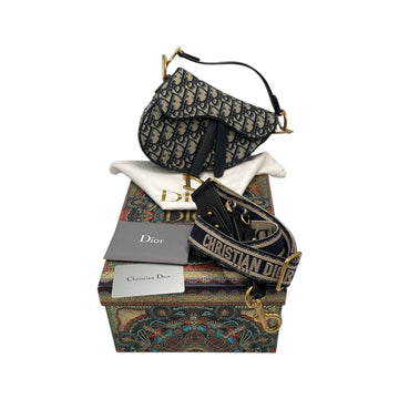 Dior Saddle Bag Blue Oblique Jacquard Canvas