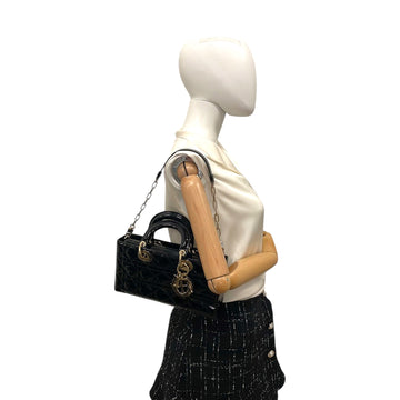 Dior Lady D-Joy Medium Black Patent Leather