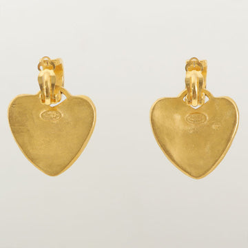 Chanel 1995 Made Heart Cc Mark Swing Earrings