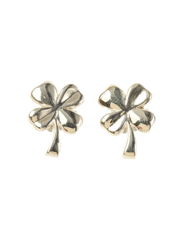 Top Quality Chanel Clover Pierced Earrings Silver