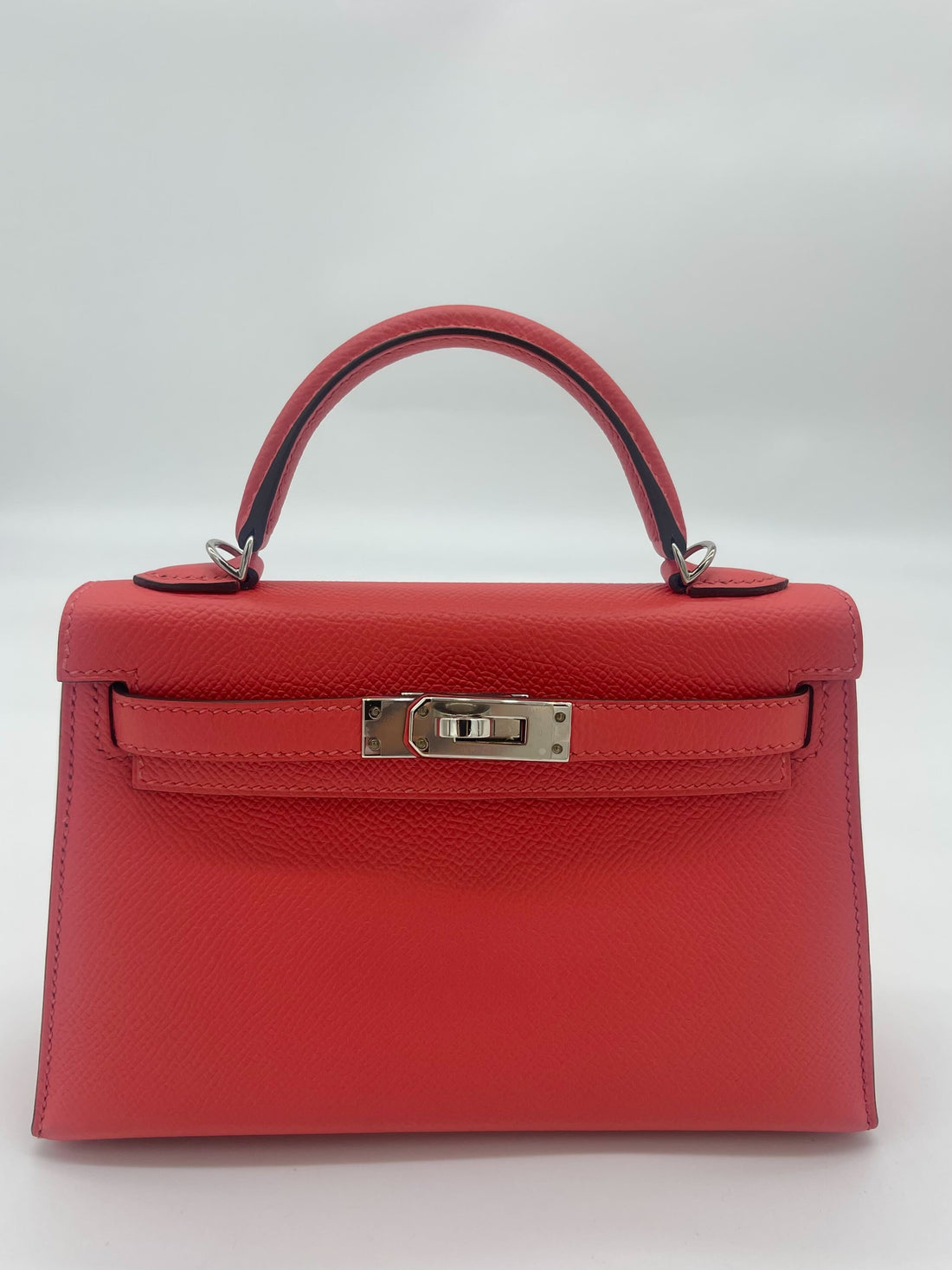 Hermes Kelly 20 Leather Rose Jaipur Palladium Hardware