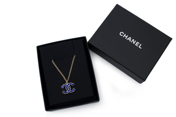 Chanel AB0837Y47509 CC Blue Beaded Inlaid Logo With Multi Beads IN Sil Blue / Z8937 Necklace Shw