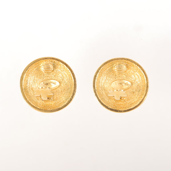 Chanel Quilting Desgin Round Cc Mark Earrings
