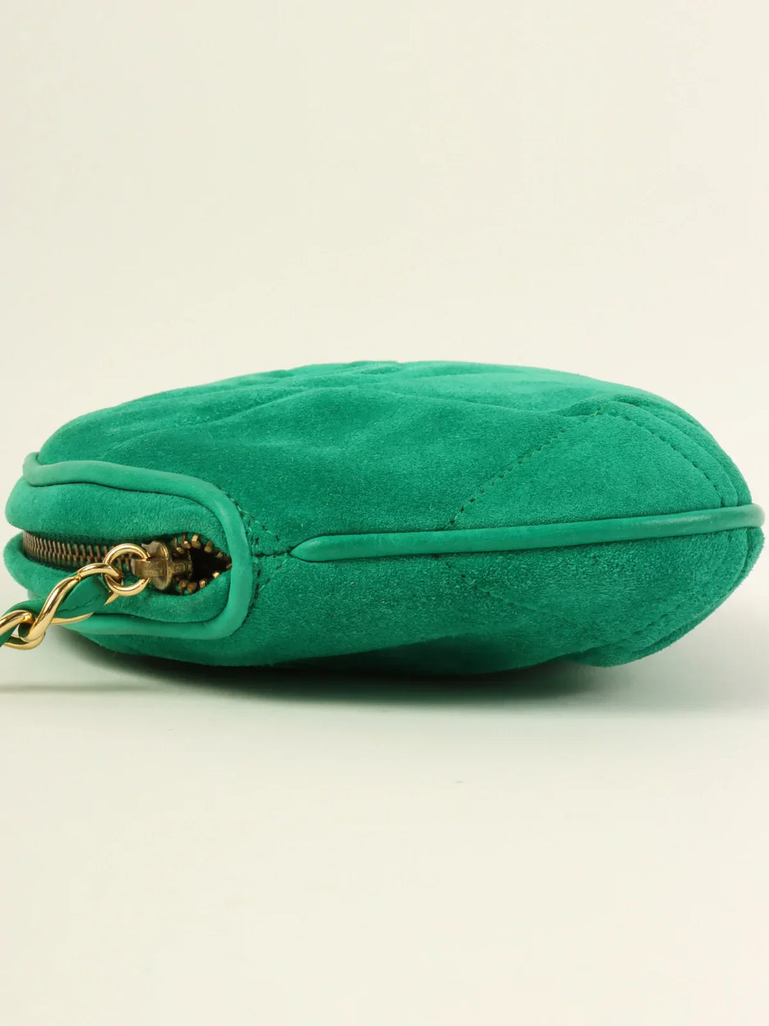 Top Quality Chanel Around 1990 Made Suede Cc Mark Stitch Tassel Clutch Bag Cobalt Green