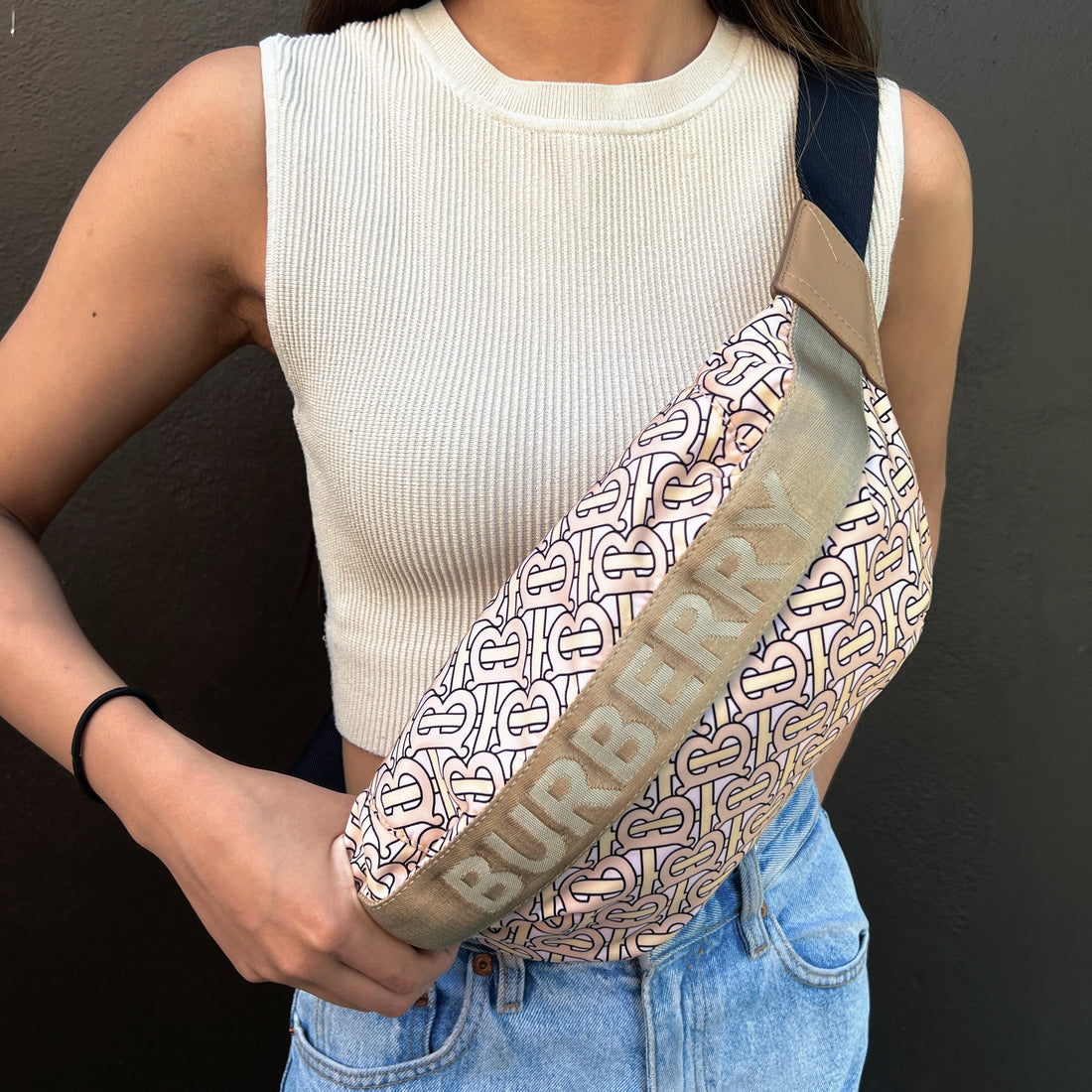 Burberry Nylon Monogram Belt Bag