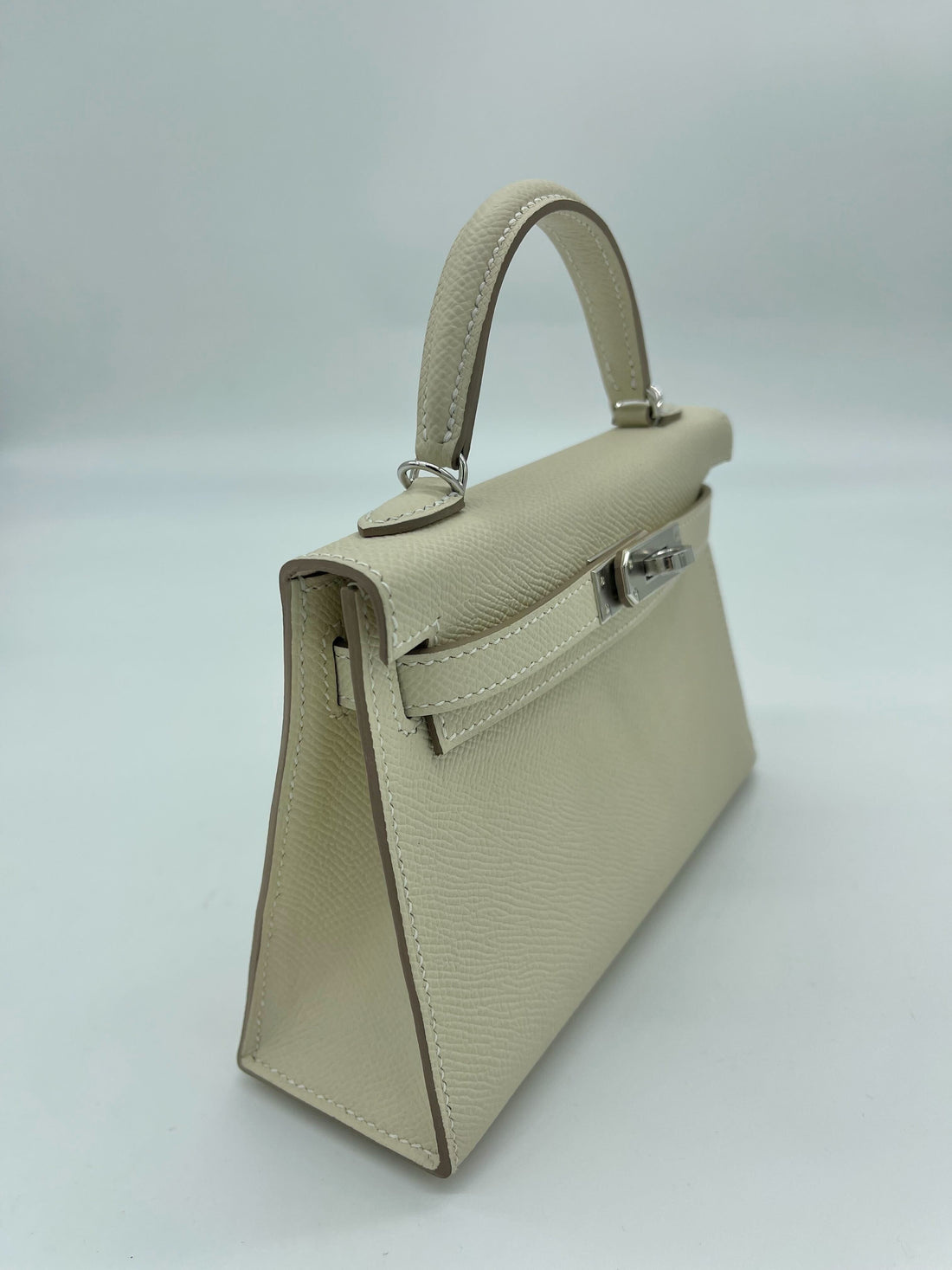 Hermes Kelly Mini 20 Leather Nata Palladium Hardware