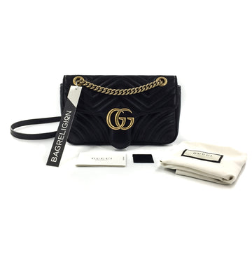 Gucci GG Marmont Black Small Matelassé Shoulder Bag