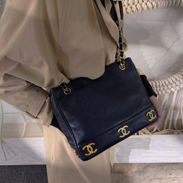 Chanel Caviar Leather Triple Shoulder Bag