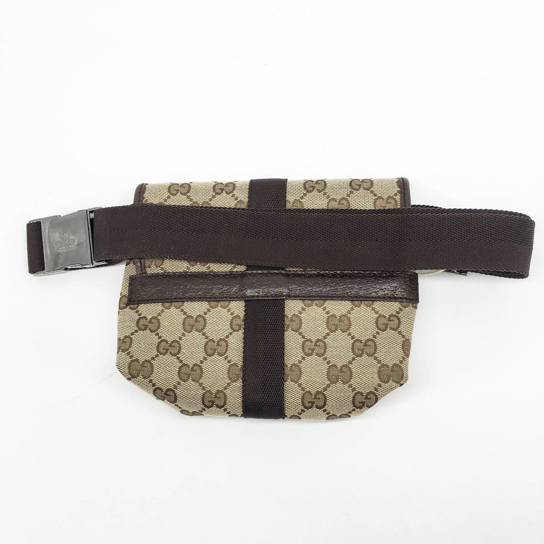 Gucci Classic GG Monogram Belt Bag with Front Buckle