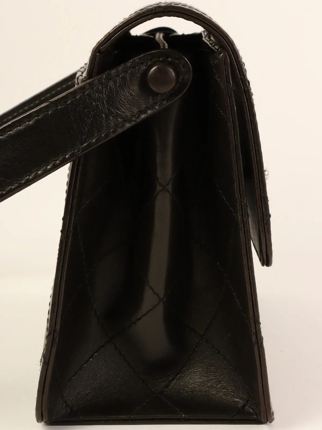 Top Quality Chanel Around 1998 Made Turn-Lock Shoulder Bag Black