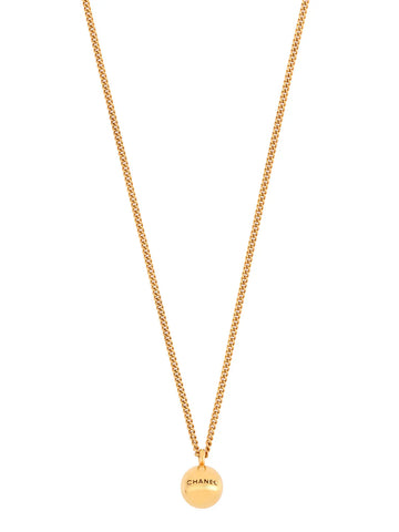 Top Quality Chanel 1998 Made Ball Motif Logo Necklace Gold