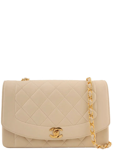 Top Quality Chanel Around 1992 Made Diana New Chain Bag 25Cm Ivory