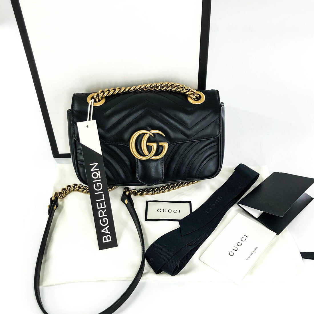 Gucci GG Marmont Black Mini Matelassé Shoulder Bag