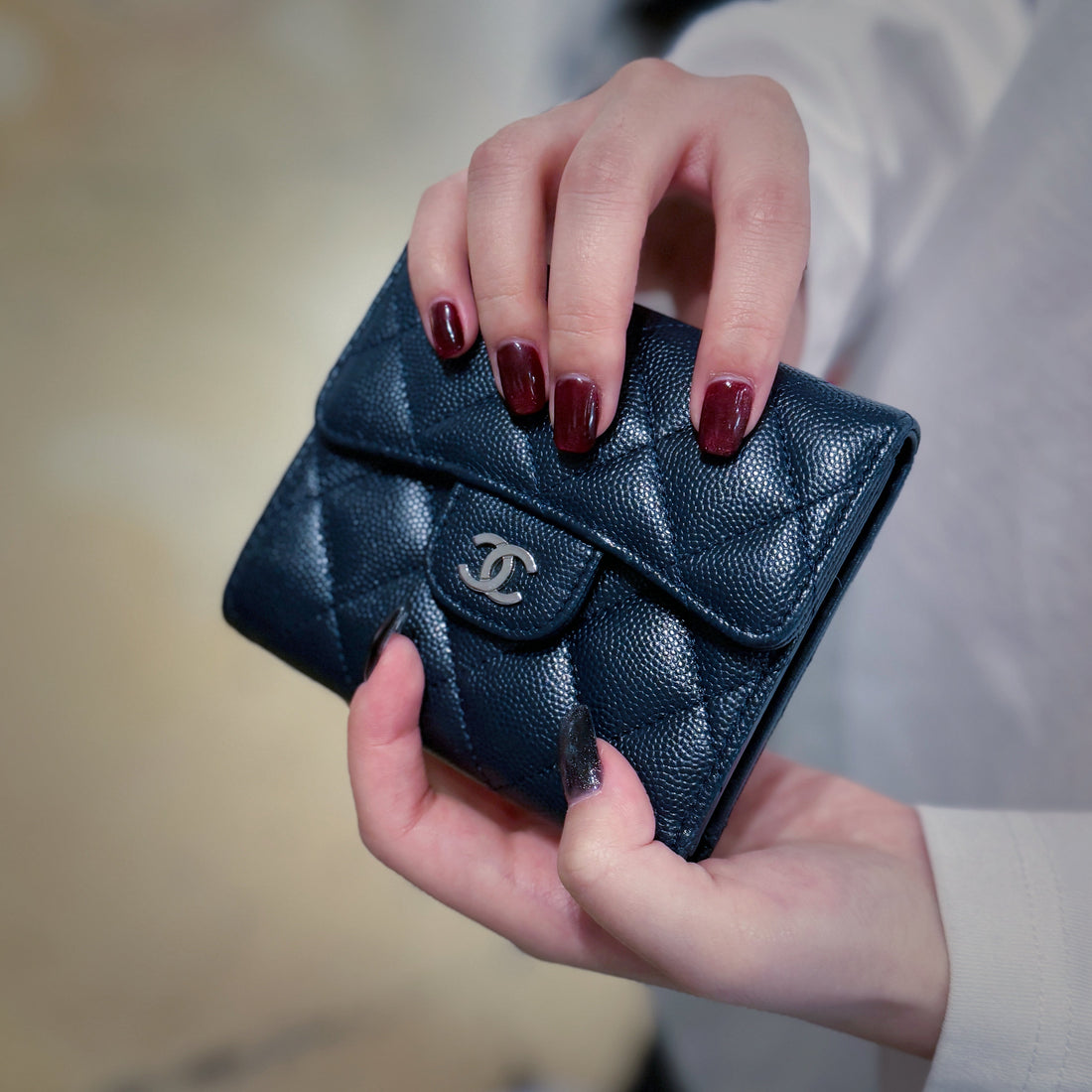 Chanel Classic Timeless Calfskin Wallet Navy TWS
