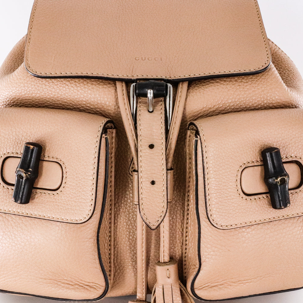 Gucci  Tassel Backpack with Bamboo Handle