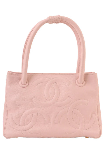 Chanel Around  Made Triple Cc Mark Stitch Top Handle Bag Pastel Pink