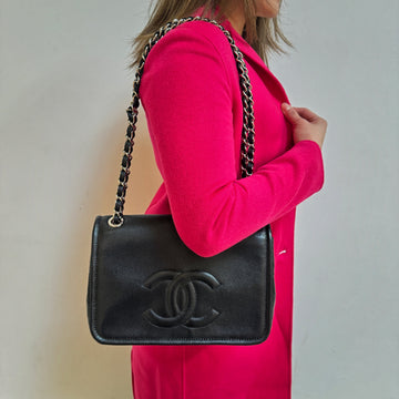 CHANEL QUILTED Calfskin FLAP BAG BLACK TWS