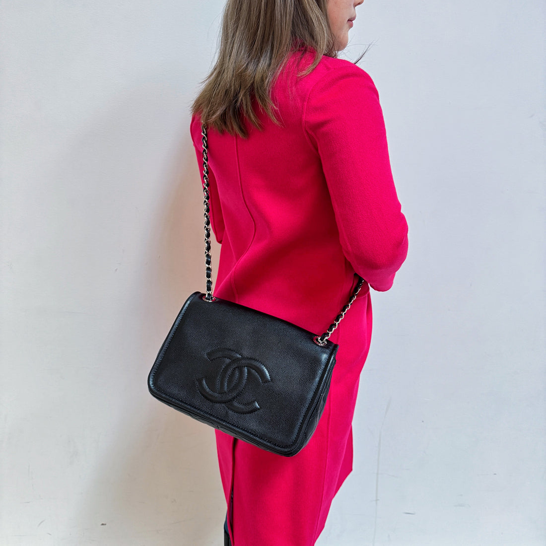 CHANEL QUILTED Calfskin FLAP BAG BLACK TWS