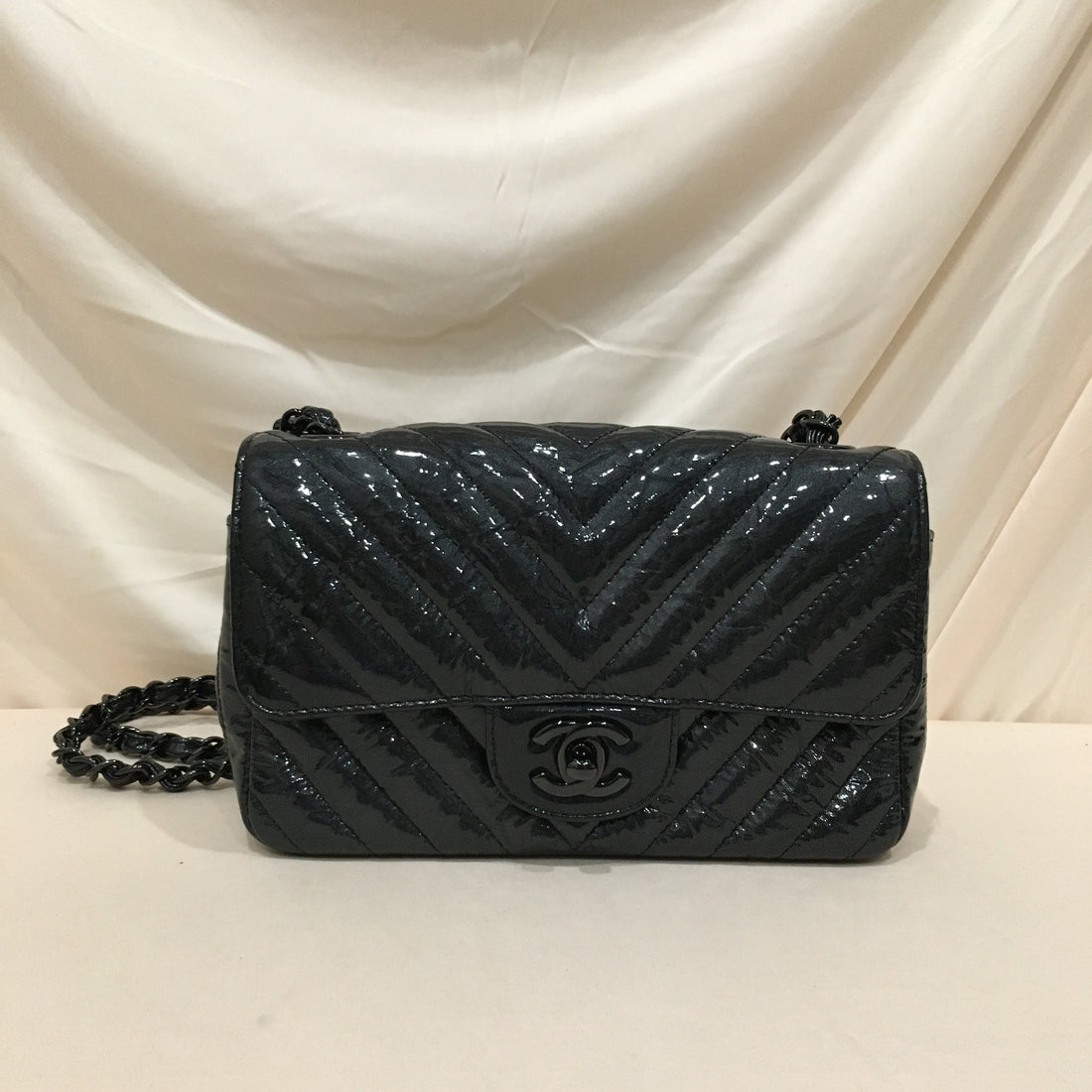 Chanel Black Chevron New 1:1 Rep Black Hardware Single New Shoulder Bag Sku#