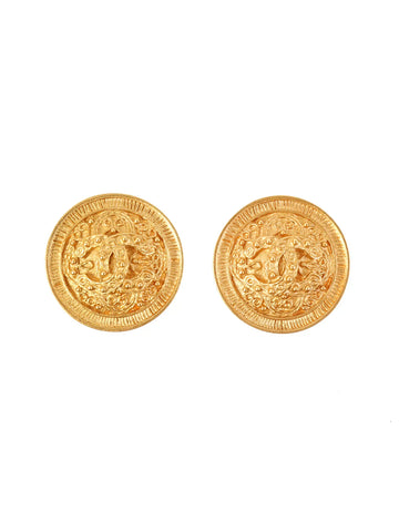 Top Quality Chanel 1994 Made Round Dotted Cc Mark Earrings