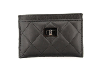 Chanel Black Calfskin Quilted Reissue Card Holder