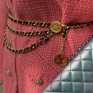 CHANEL  Black Golden Waist Chain