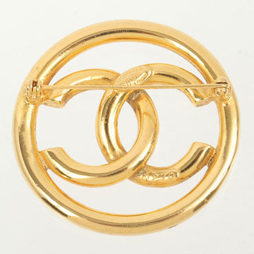 Chanel 1993 Made Round Cutout Cc Mark Brooch