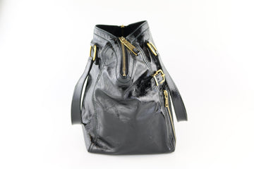 Black Patent Downtown Tote