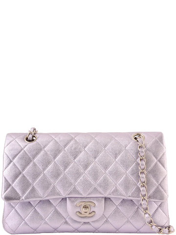 Top Quality Chanel Around 2010 Made Classic New Chain Bag 25Cm Metallic Light Purple