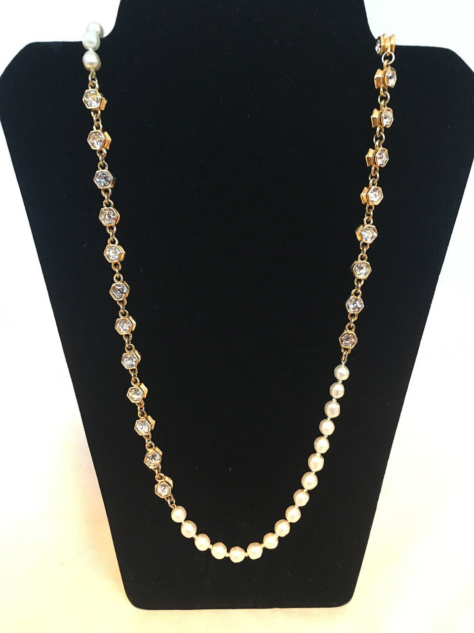 Chanel  Pearl and Crystal Beaded Necklace