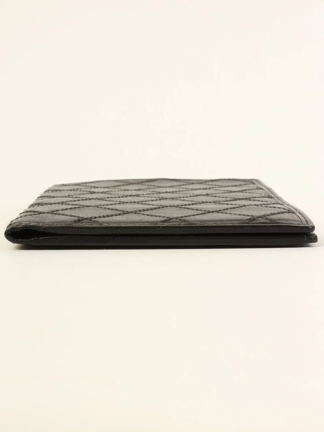 Top Quality Chanel Around 1990 Made Bicolore Stitch Long Wallet Black