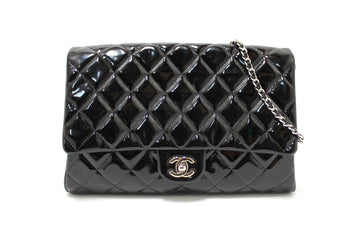 Chanel Classic Quilted Black  Leather Flap Shoulder Clutch Bag