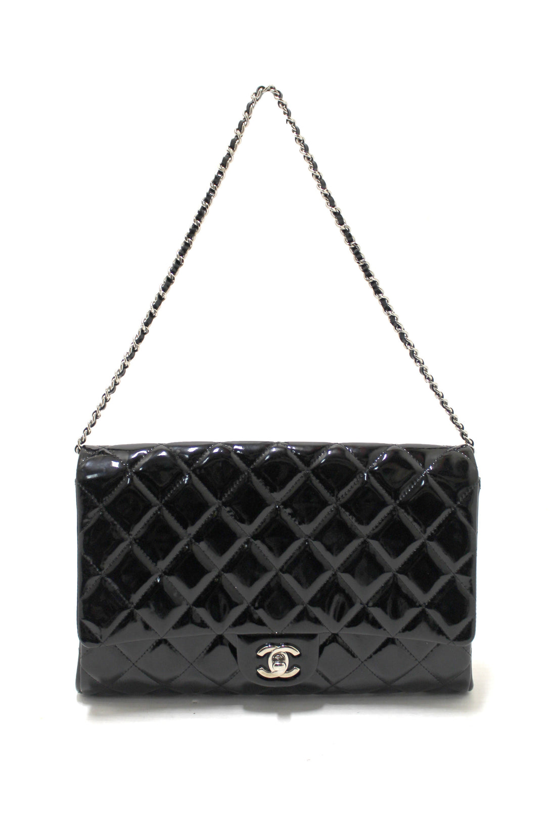 Chanel Classic Quilted Black  Leather Flap Shoulder Clutch Bag