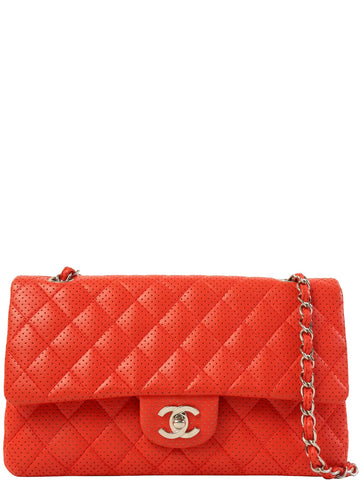 Chanel Around  Made Punching Leather Turn-Lock Chain Shoulder Bag Red