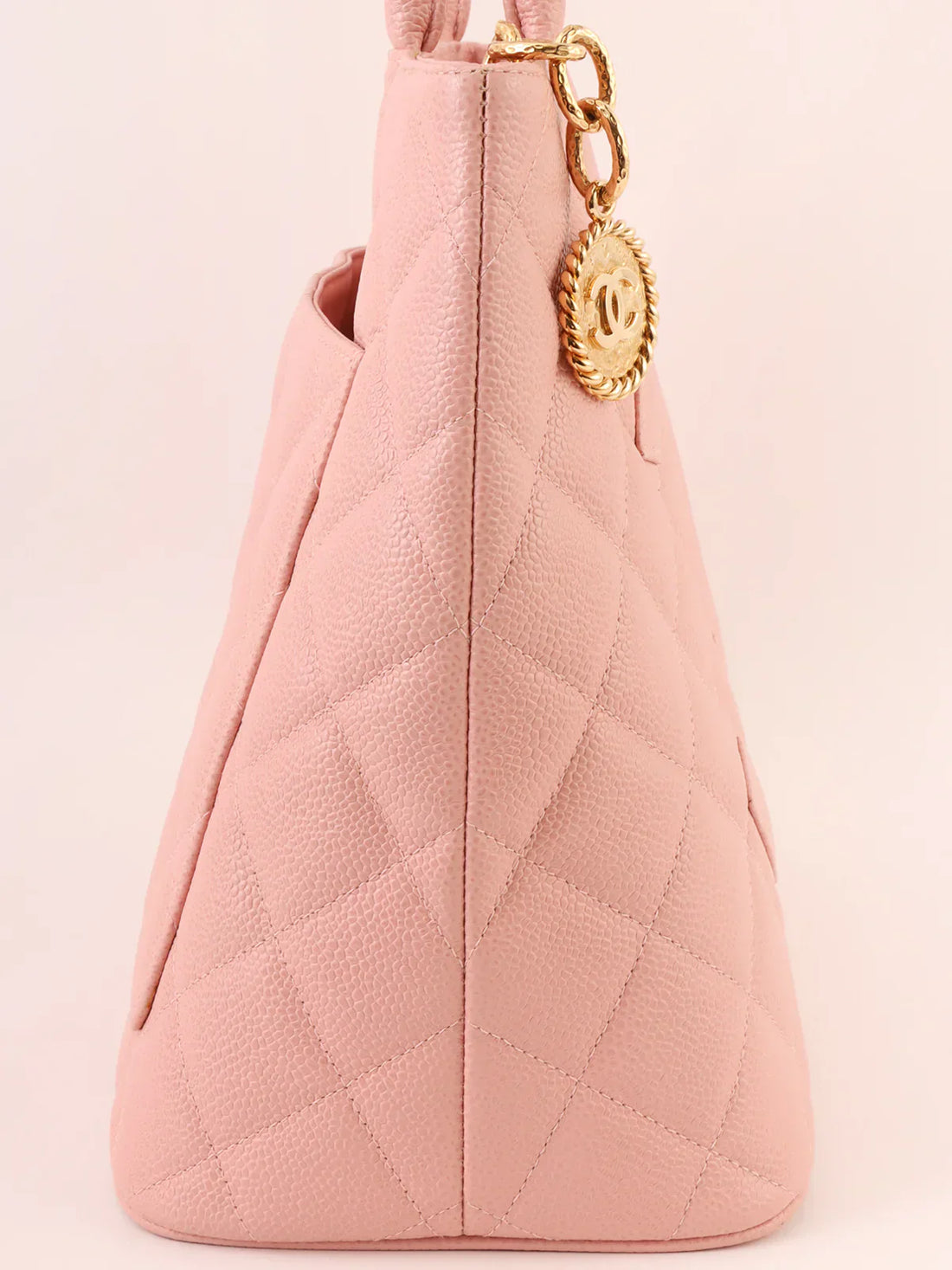 Top Quality Chanel Around 2003 Made Caviar Skin Cc Mark Stitch Revival Tote Bag Pink