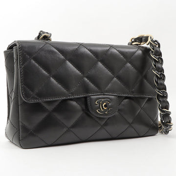 Chanel Around 2000 Made Turn-Lock Plate Plastic Chain Bag Black