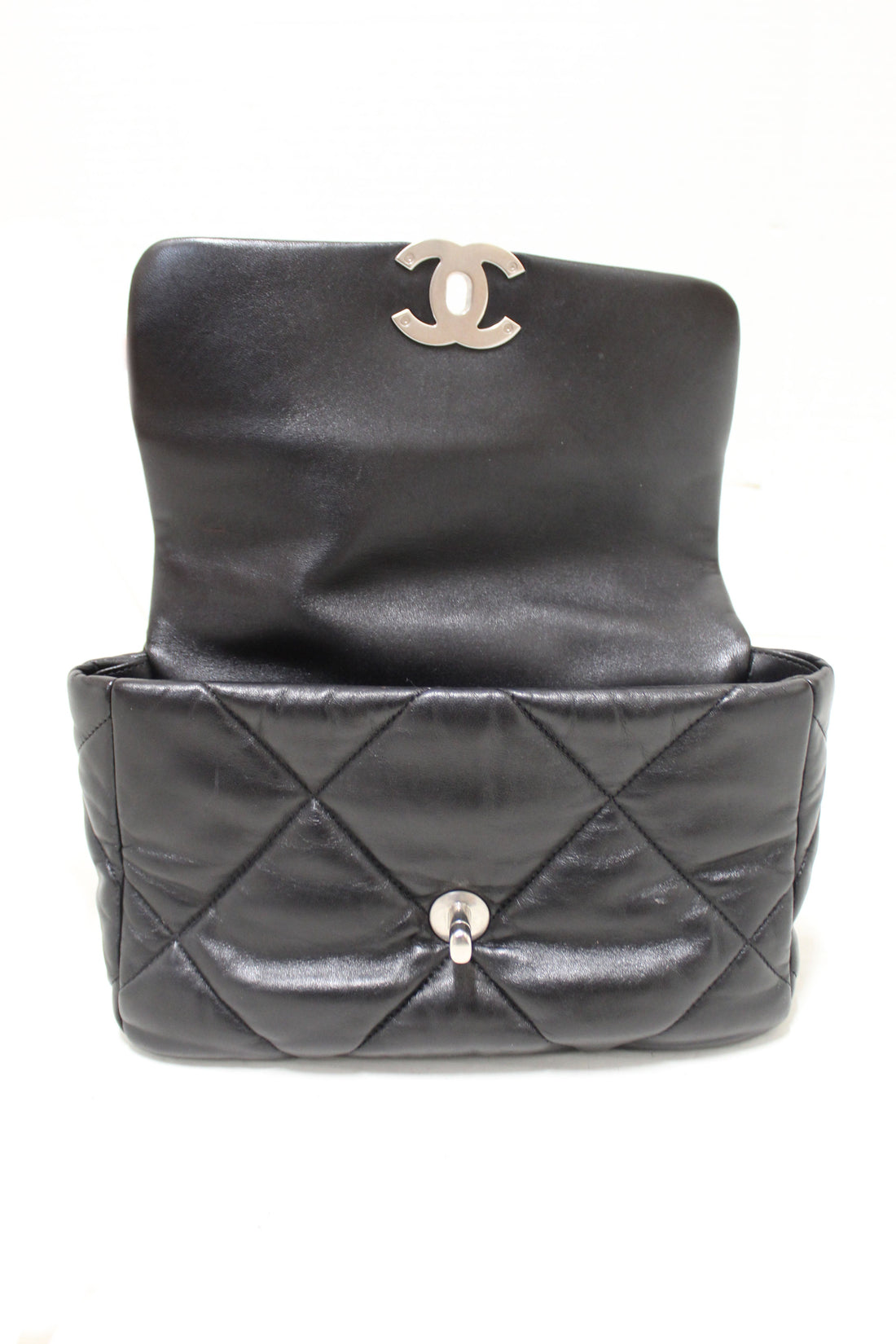Chanel 19 Medium Black Quilted Lambskin Leather Shoulder Crossbody Bag